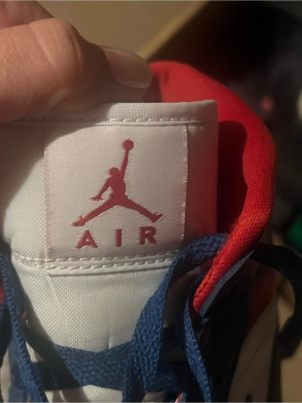 Jordan Men's High-Top Sneakers in Blue, White & Red